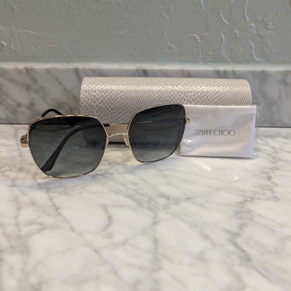 Jimmy Choo Black Aviator Sunglasses NWOT main image 11